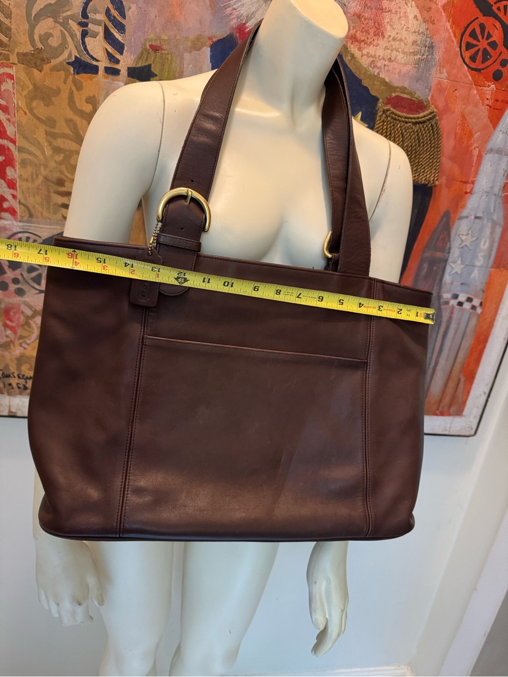 Coach Vintage 90s brown leather gold buckles Waverly bag VGC - Picture 4 of 16